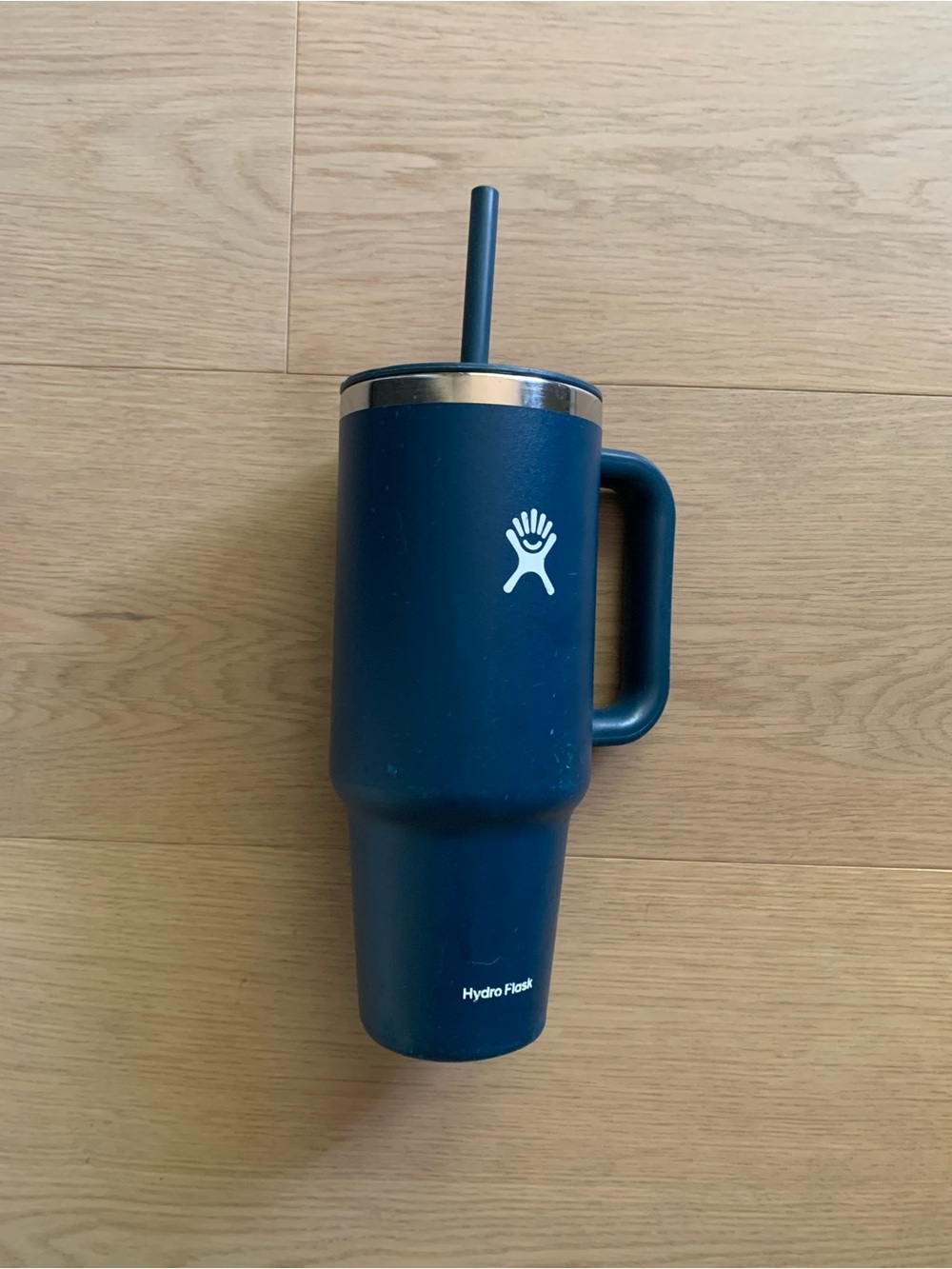 REI Hydro Flask 40oz All Around Travel Tumbler Navy New Straw Coffee Tea Cup